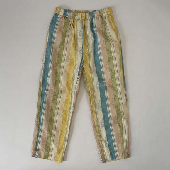 Parterre Primrose Striped Pajama Set Women's Small, Blue Yellow Preppy - Picture 7 of 14